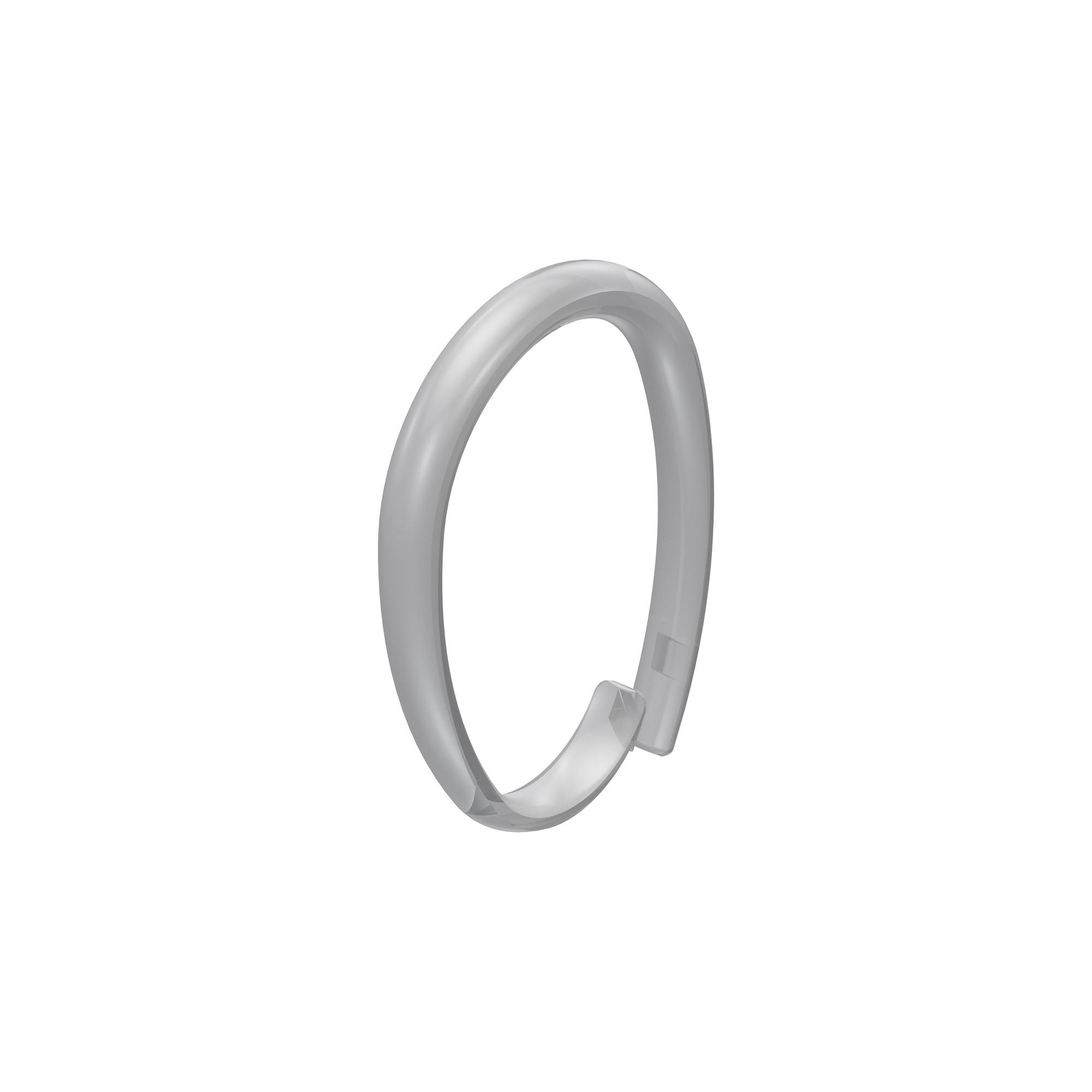 DUSCHVORHANGRINGE verschließbar 65/49 mm für Duschvorhangstange / Spannstange, Glasklar, Packung 10 Stück - Transparent, Kunststoff (35cm) - INTERDECO