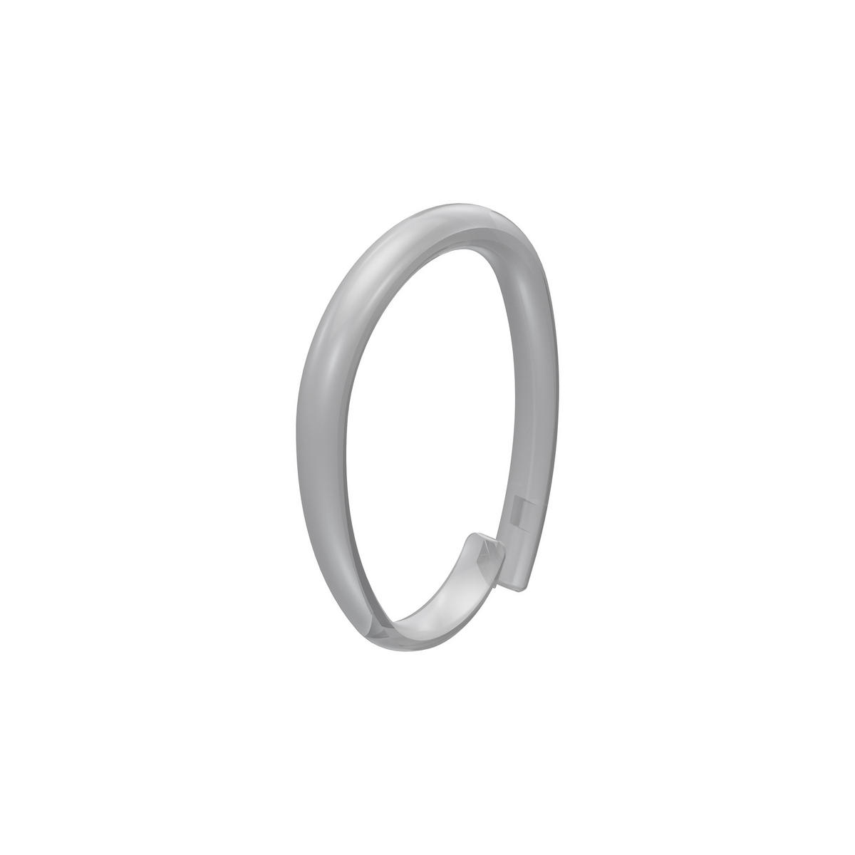 DUSCHVORHANGRINGE verschließbar 65/49 mm für Duschvorhangstange/Spannstange, Glasklar, Packung 10 Stück - Transparent, Kunststoff (35cm) - INTERDECO