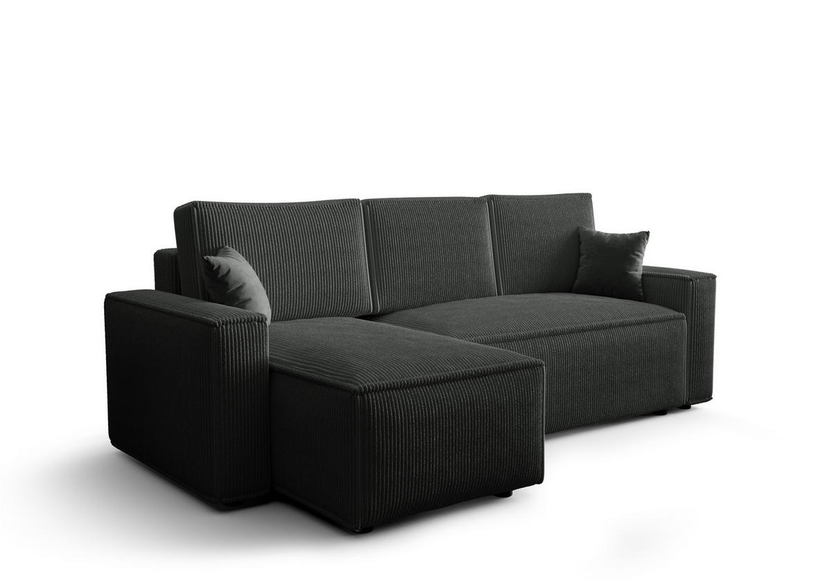 ECKSOFA L AMBRO Poso 34 Links mit Schlaffunktion - Graphitfarben, Textil (232/143cm) - Bedante
