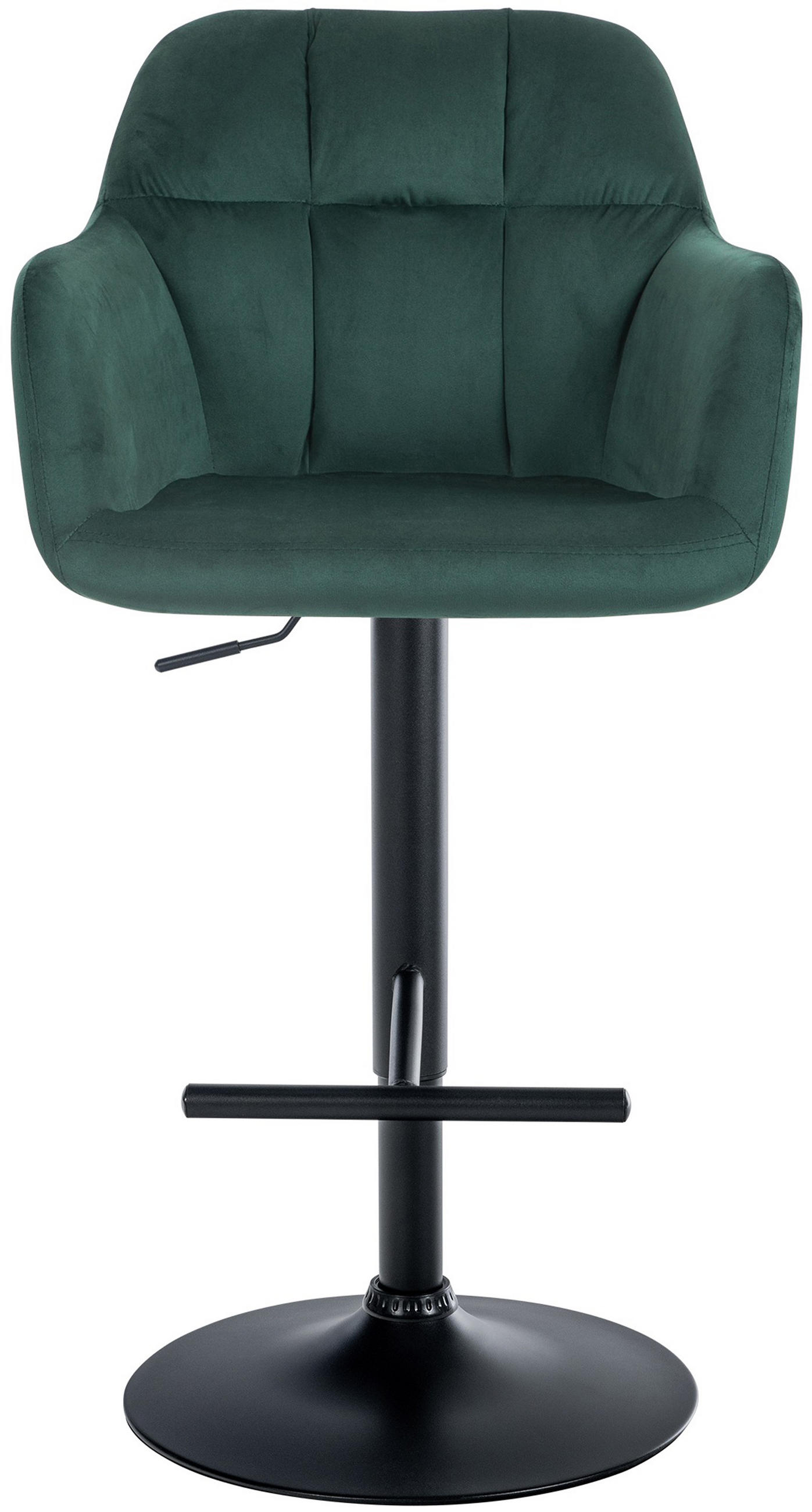 BARHOCKER Nardo Samt schwarz grün - Schwarz/Grün, Textil/Metall (57/118/59cm) - TPFLiving