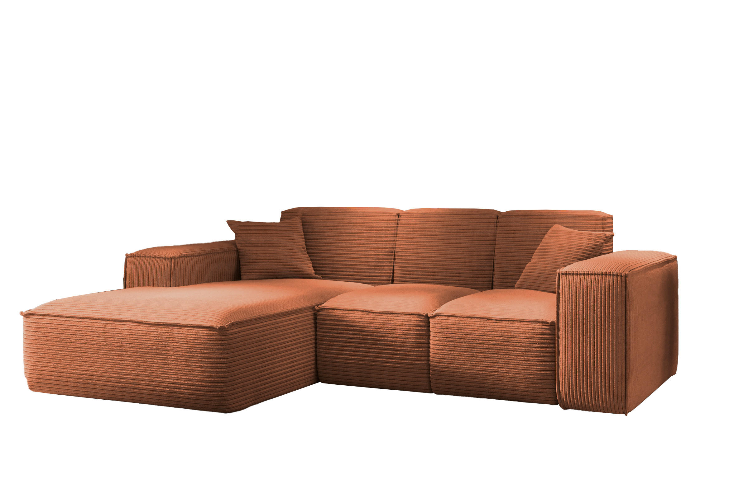 ECKSOFA L-Form Wohnzimmer SIENA Stoff Poso Kupfer Links - Kupferfarben, Holz/Textil (165/266cm) - Kaiser Möbel