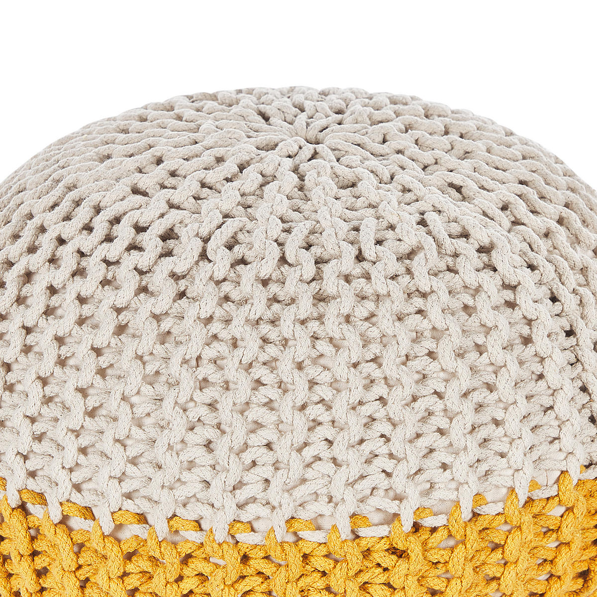 POUF Conrad 50/50/35 cm - Gelb, Naturmaterialien/Textil (50/35/50cm) - Beliani