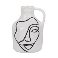 BLUMENVASE Steinzeug weiß Agrinion - Weiß, Stein (19cm) - Beliani