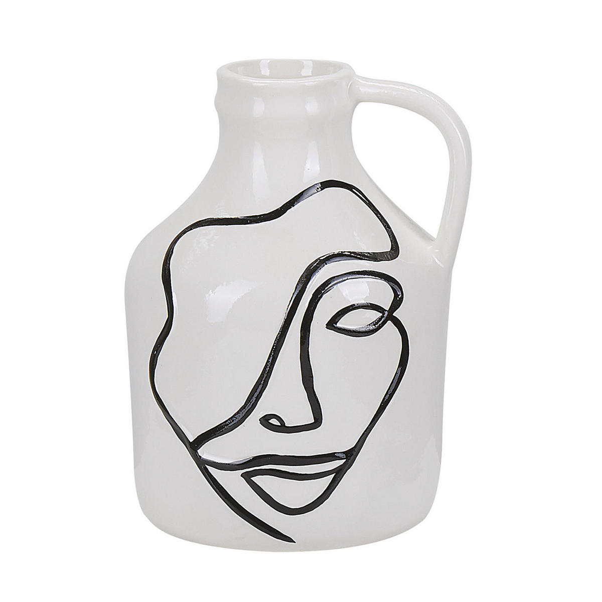 BLUMENVASE Steinzeug weiß Agrinion - Weiß, Stein (19cm) - Beliani