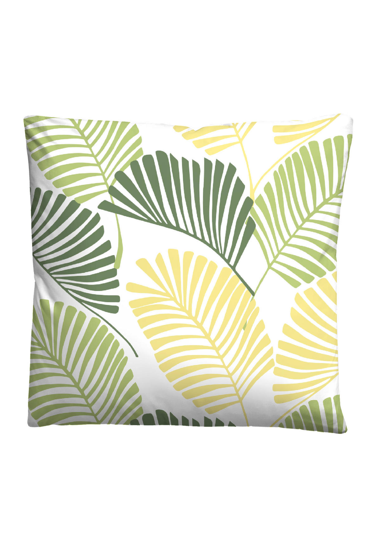 BETTWÄSCHE-GARNITUR Seersucker Palmwedel pistaziengrün, 155x220 cm + 80x80 cm - Hellgrün, Textil (155/220cm) - Castell