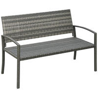 GARTENBANK DE-07566 für 2 Personen in Rattanoptik Grau - Grau, Metall (122/85/60cm) - ComfortXL