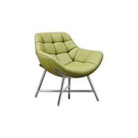 SESSEL BERIO Grün Kunstleder - Silberfarben/Grün, Textil/Metall (75/79/41cm) - KAWOLA