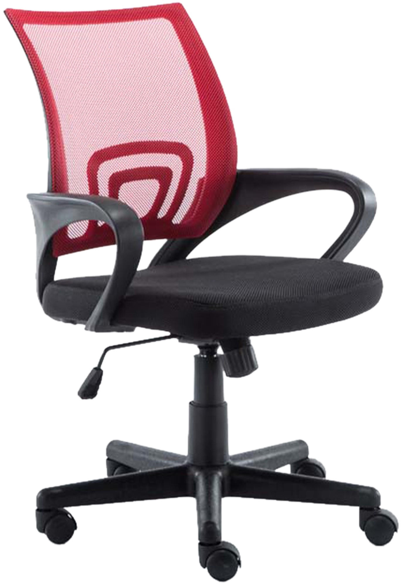 DREHSTUHL Lederlook Rot - Rot/Schwarz, Kunststoff/Textil (59/88/52cm) - CLP