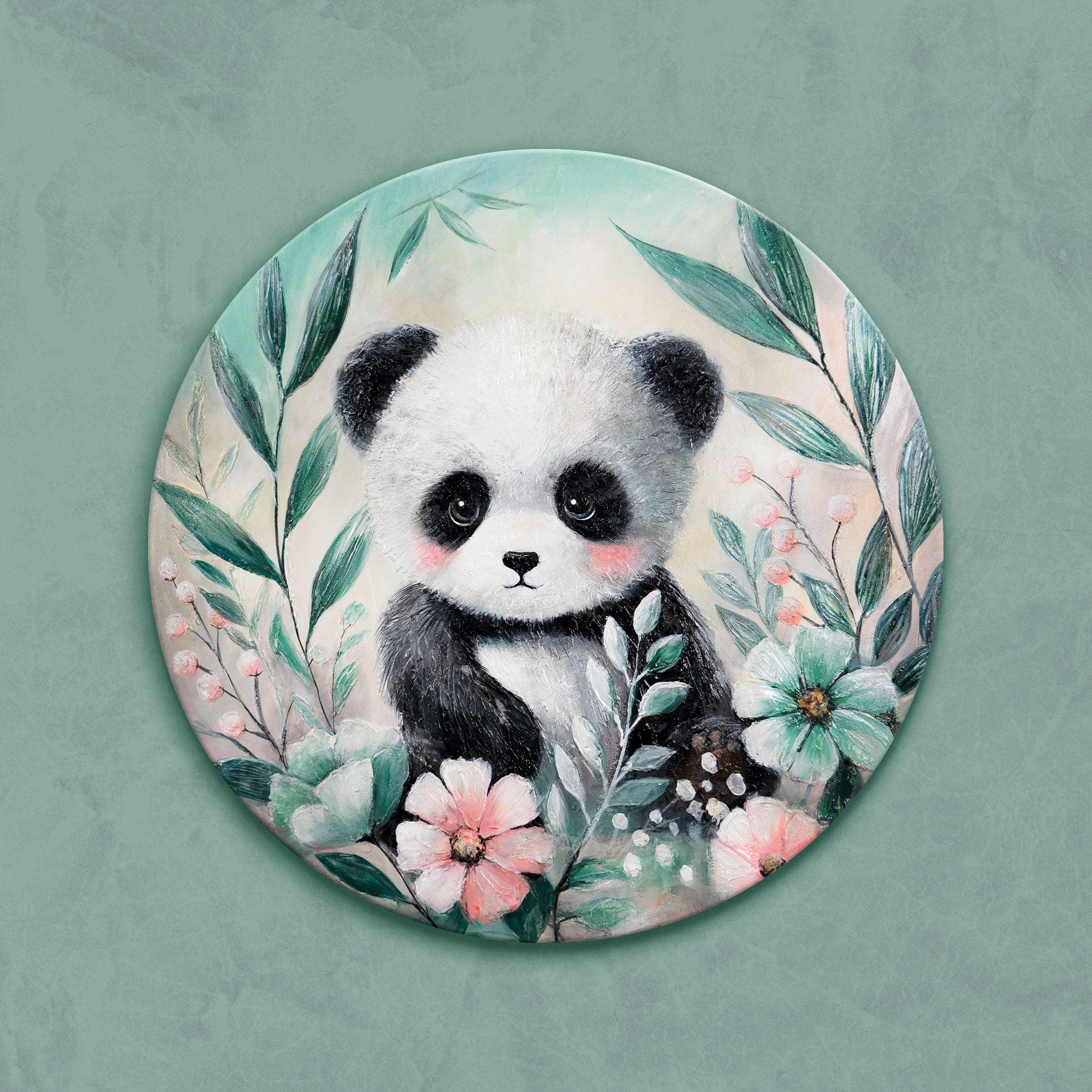 GEMÄLDE Waldpanda auf Keilrahmen 80 cm - Multicolor, Holz (80/80cm) - YS-art gallery