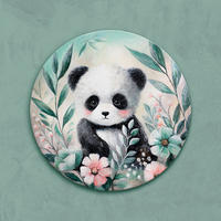 GEMÄLDE Waldpanda auf Keilrahmen 80 cm - Multicolor, Holz (80/80cm) - YS-art gallery