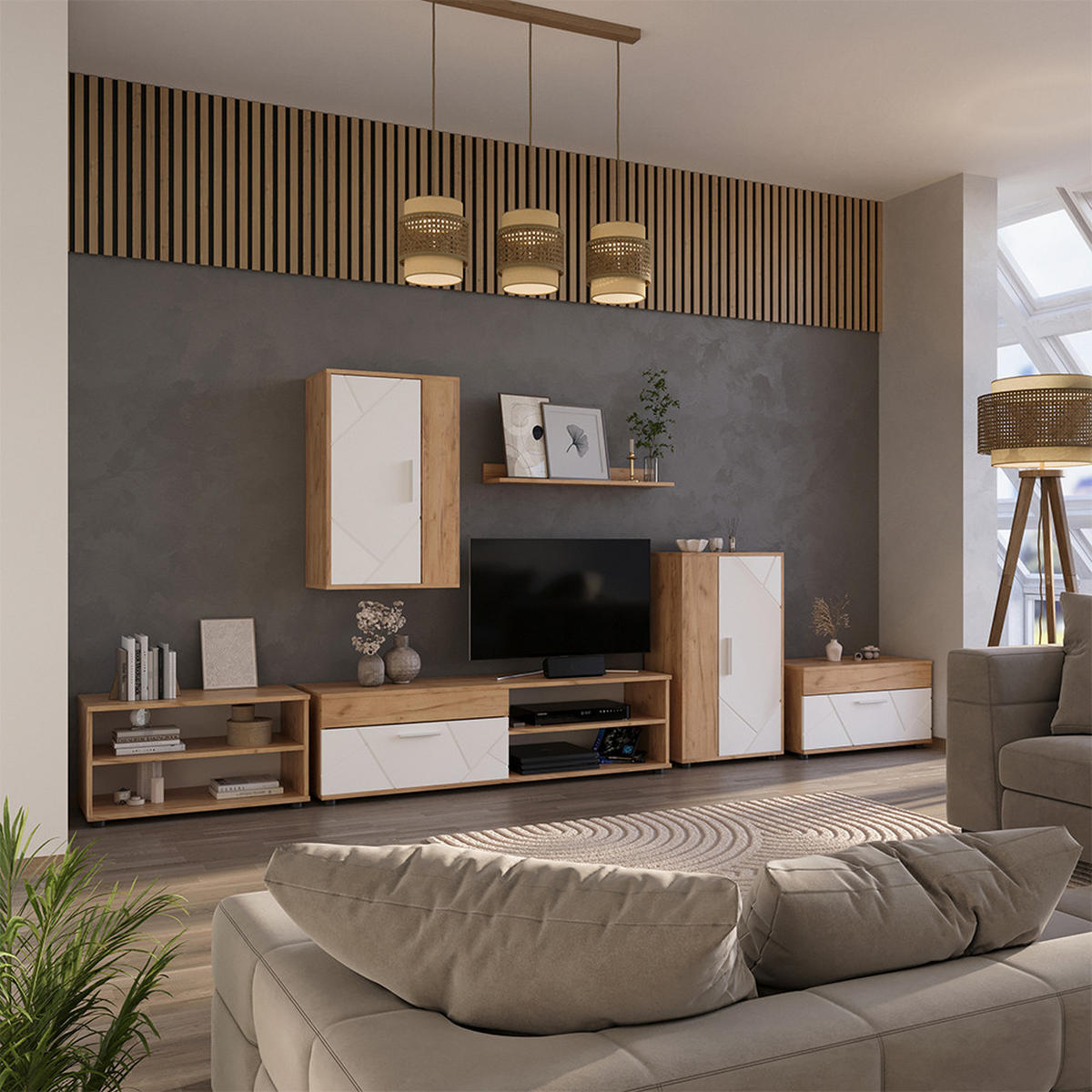 POLICE NA KNIHY Berno Zlatá síla dub/bílá - medově dubová, kompozitní dřevo (70.8/38.9/35.3cm) - Vicco