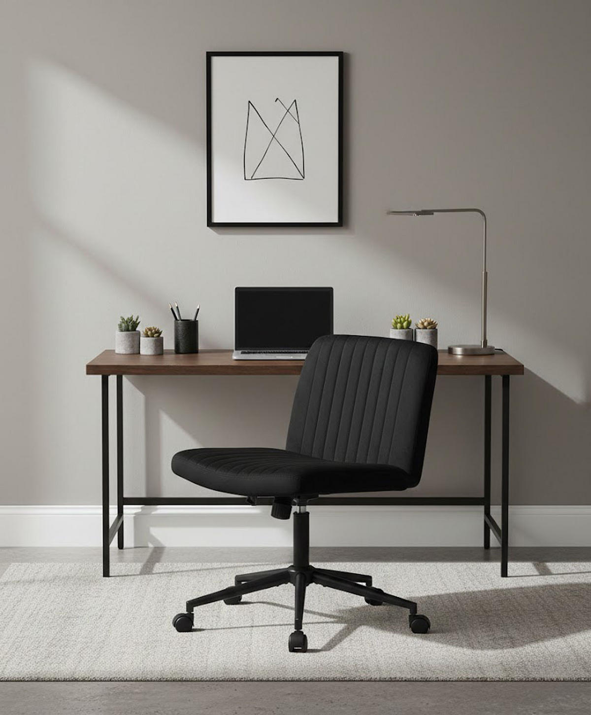 BÜROSTUHL Lynox Samt schwarz - Schwarz, Metall (62/98/65cm) - TPFLiving