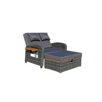 GARTENSOFA Olivia Gartenliege - Anthrazit, Holz (116/95/73cm) - DELUKE