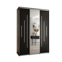 SCHWEBETÜRENSCHRANK 235,2/180/60 3-türig - Silberfarben/Schwarz, Holz/Metall (180/235/60cm) - Abiks Möbel