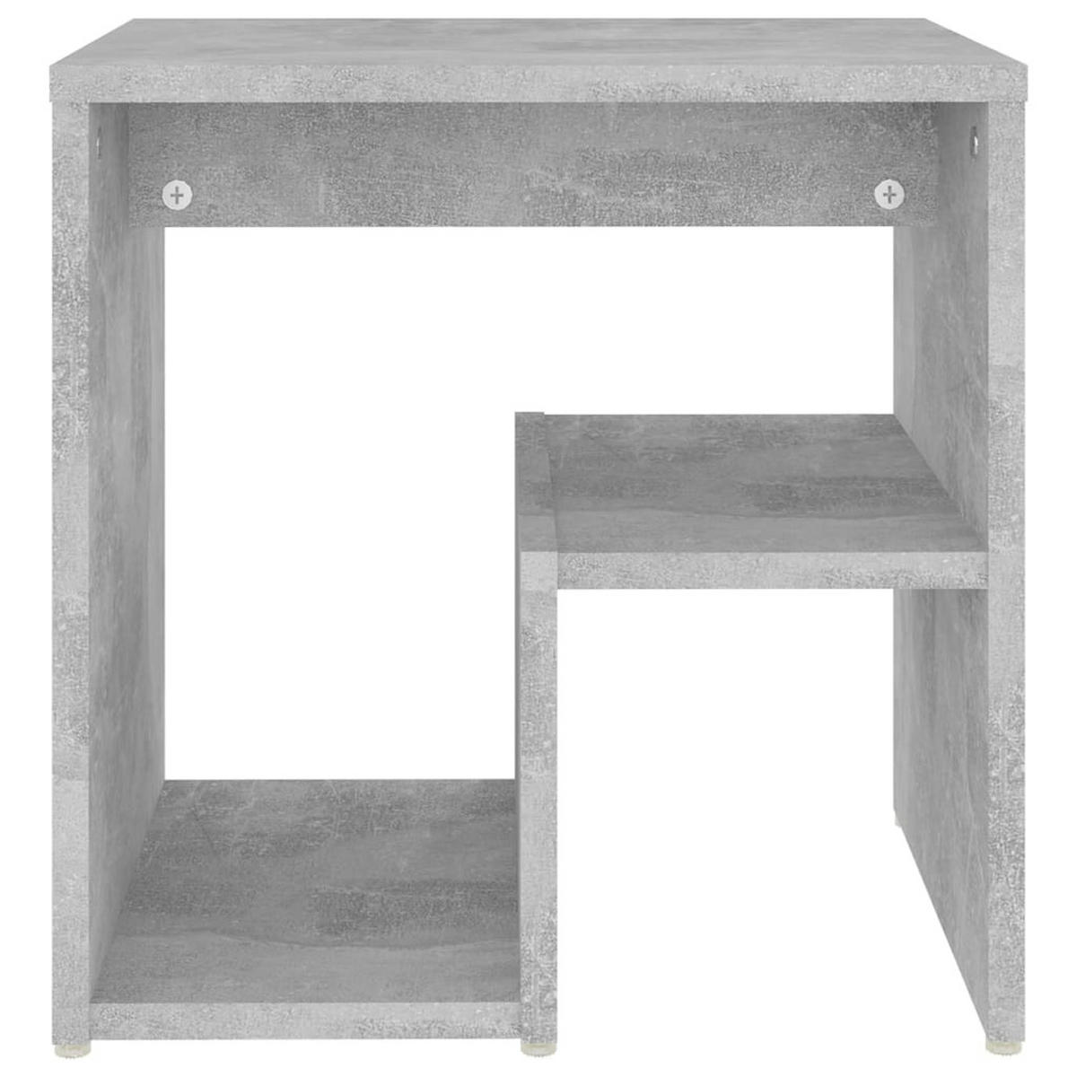 NACHTTISCH 2-teilig mit offenen Fächern 40/30/40 cm aus Holzwerkstoff in Betongrau - Hellgrau/Grau, Holz (40/40/30cm) - vidaXL