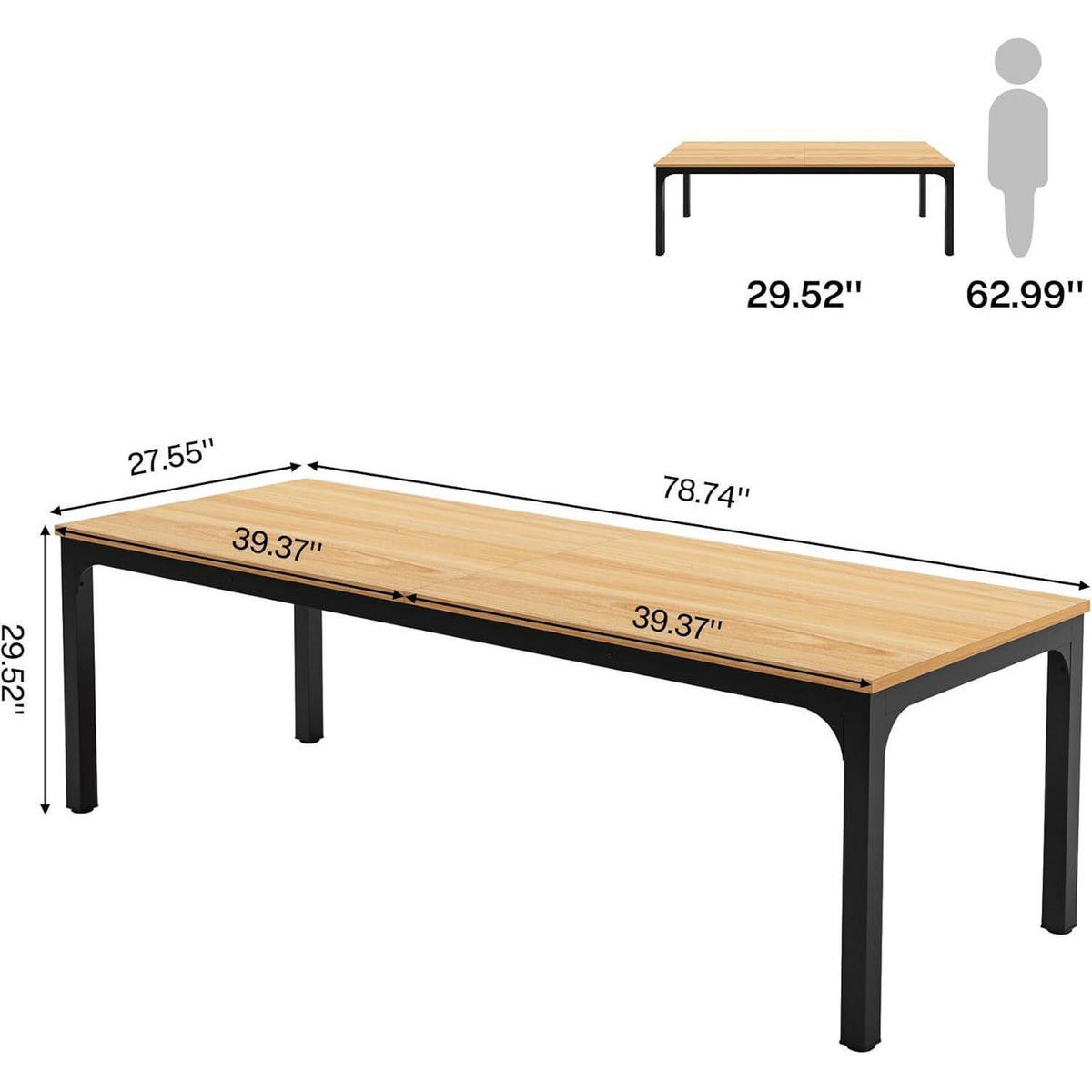 COMPUTERTISCH 200 x 70 x 75 cm Natur - Braun, Holzwerkstoff (70/200/75cm)