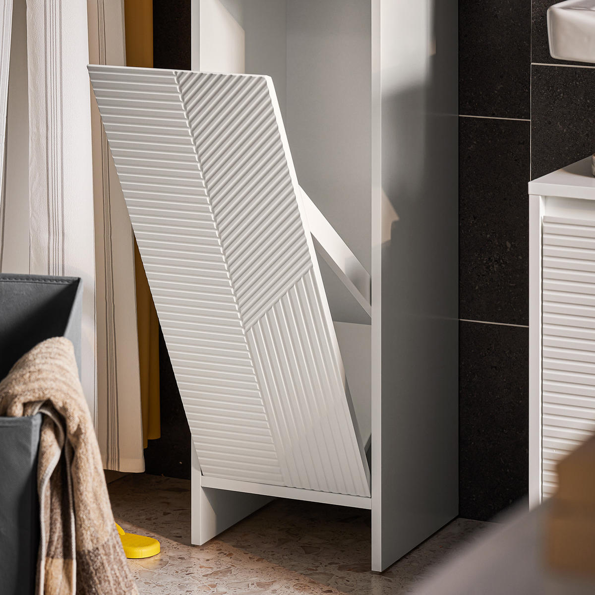 WÄSCHESCHRANK Weiß - Weiß, Holzwerkstoff (30/87/30cm) - SoBuy