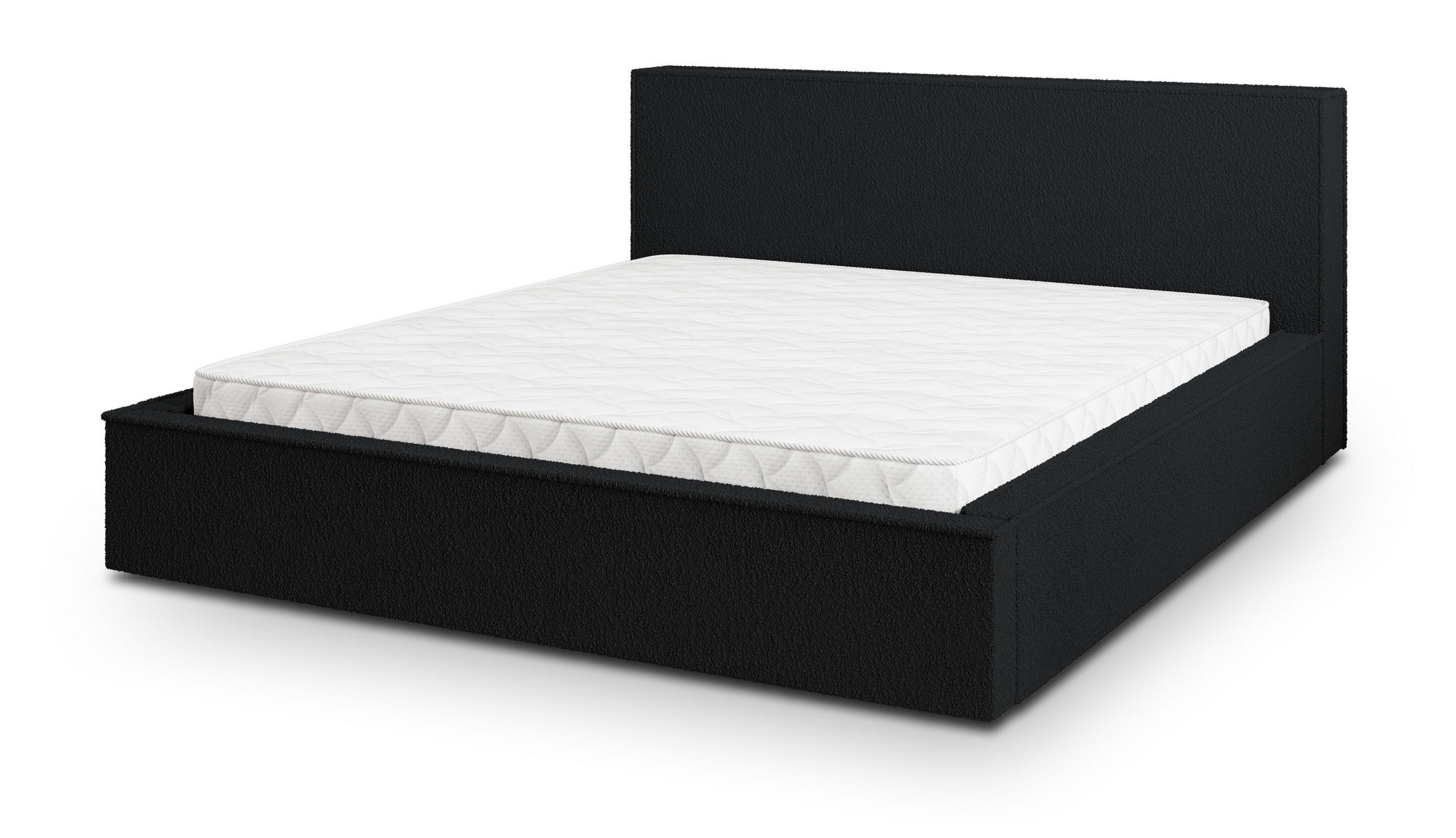 POLSTERBETT CELORA 160x200 cm mit Bettkästen - Schwarz - Schwarz, Holz (160/200cm) - MASSENO