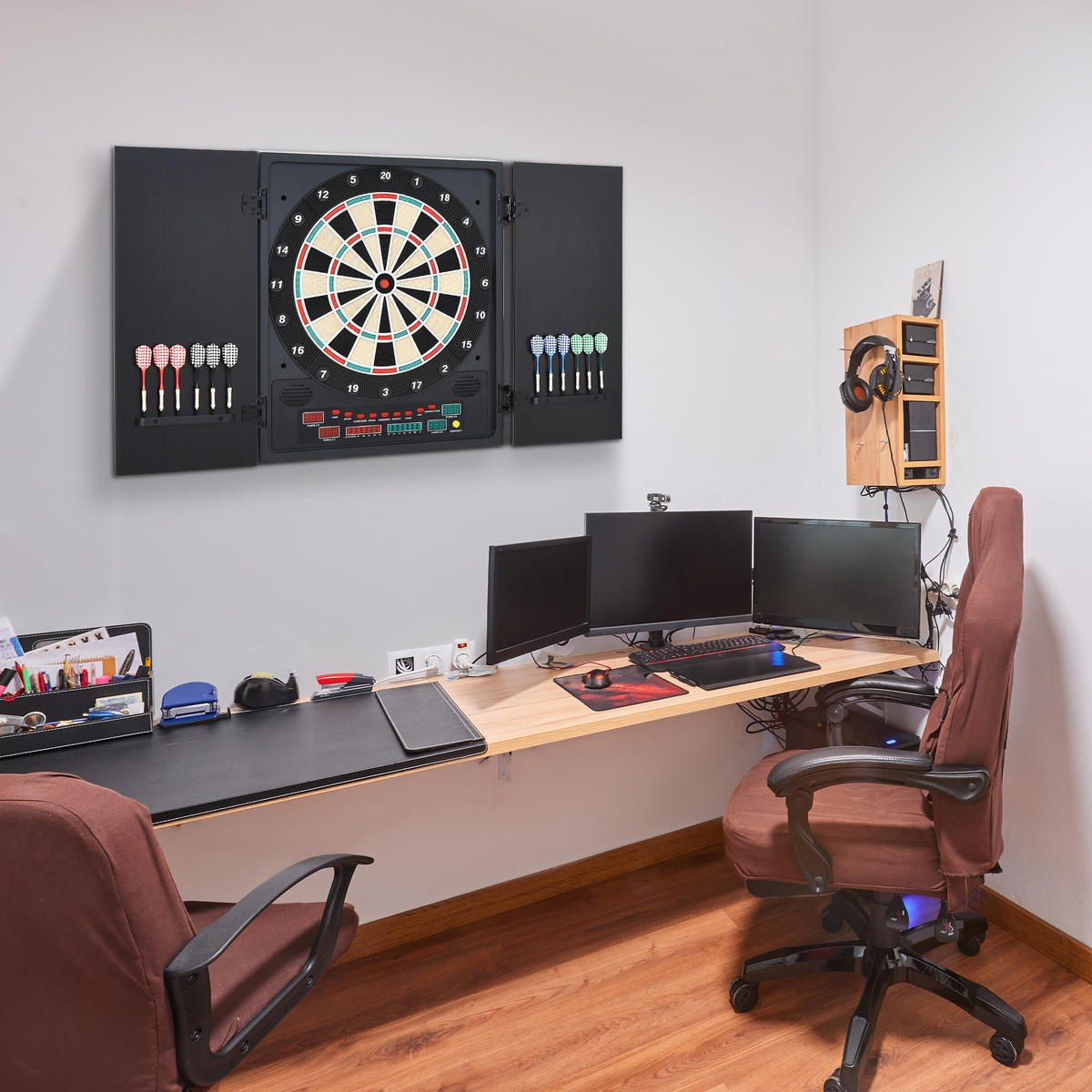 DARTSCHEIBE DE-18827 27 Spiele, 202 Variationen Schwarz - Schwarz, Kunststoff (6/57/51cm) - ComfortXL
