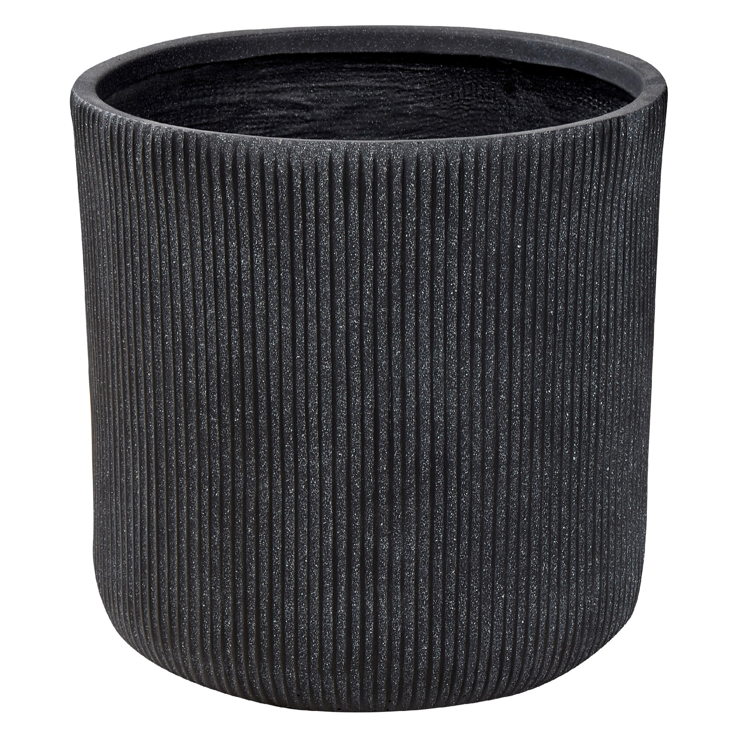 BLUMENTOPF graphitgrau rund 45/45/45 cm Oreoi - Grau, Naturmaterialen (45cm) - Beliani