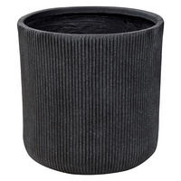 BLUMENTOPF graphitgrau rund 45/45/45 cm Oreoi - Grau, Naturmaterialen (45cm) - Beliani