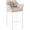 BARHOCKER Stoff Elfenbein - Creme/Weiß, Textil/Metall (64/110/48cm) - CLP