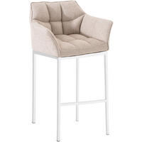BARHOCKER Stoff Elfenbein - Creme/Weiß, Textil/Metall (64/110/48cm) - CLP