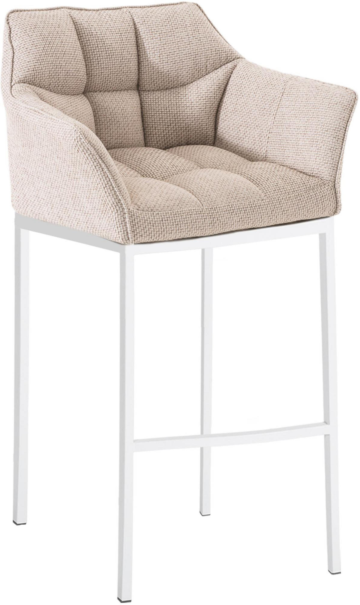 BARHOCKER Stoff Elfenbein - Creme/Weiß, Textil/Metall (64/110/48cm) - CLP