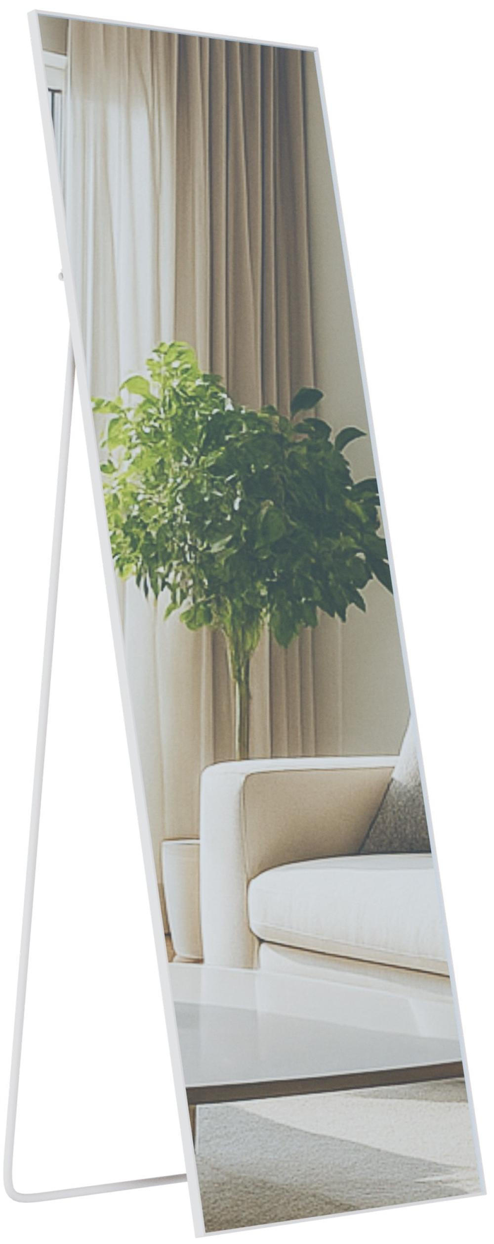 STANDSPIEGEL eckig 50/3/150 cm Glas Weiß Matt - Weiß, Glas (50/150/3cm) - CLP