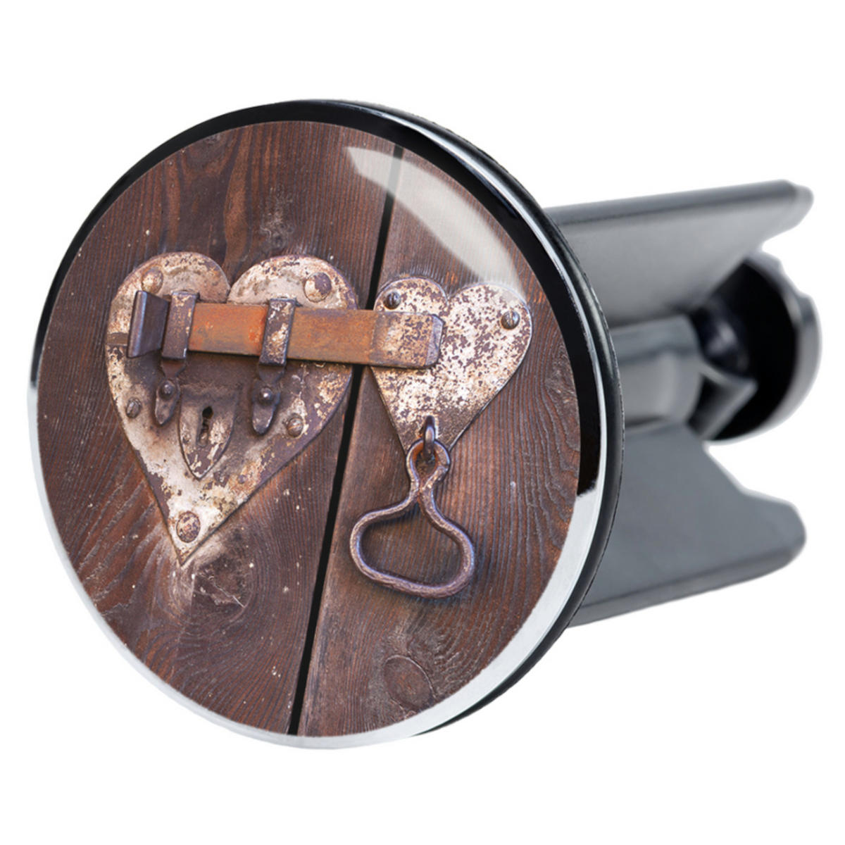 WASCHBECKENSTÖPSEL Türschloss - Braun, Kunststoff/Metall (4/7/7cm) - Sanilo