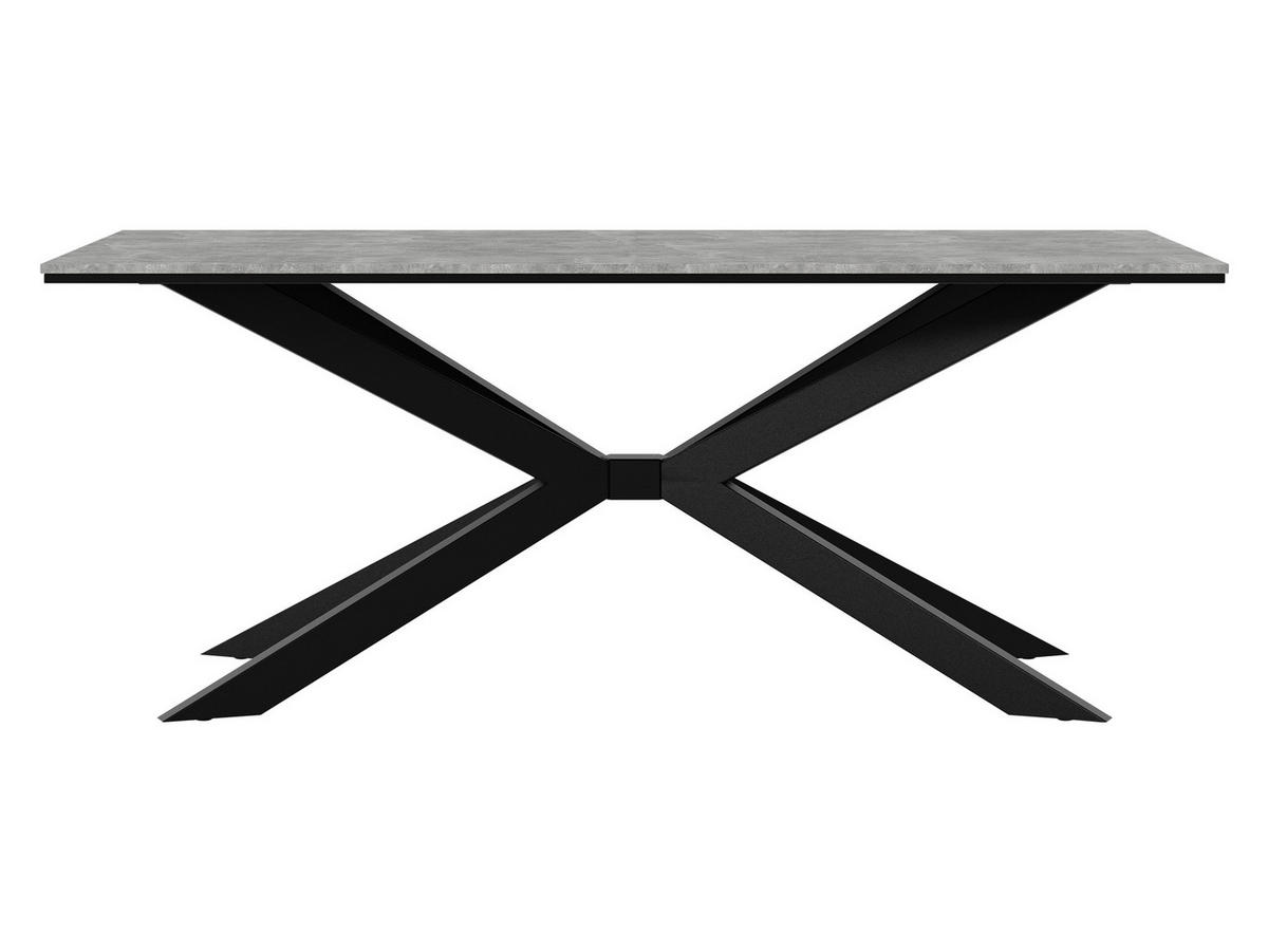 ESSTISCH Flora - Schwarz/Grau, Holzwerkstoff/Metall (90/190/74cm) - MIRJAN24