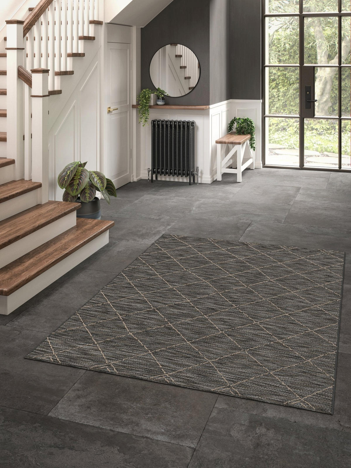 TEPPICH für innen und außen pflegeleicht, schwarz Schwarz - Schwarz, Textil (160/230cm) - AFK Living