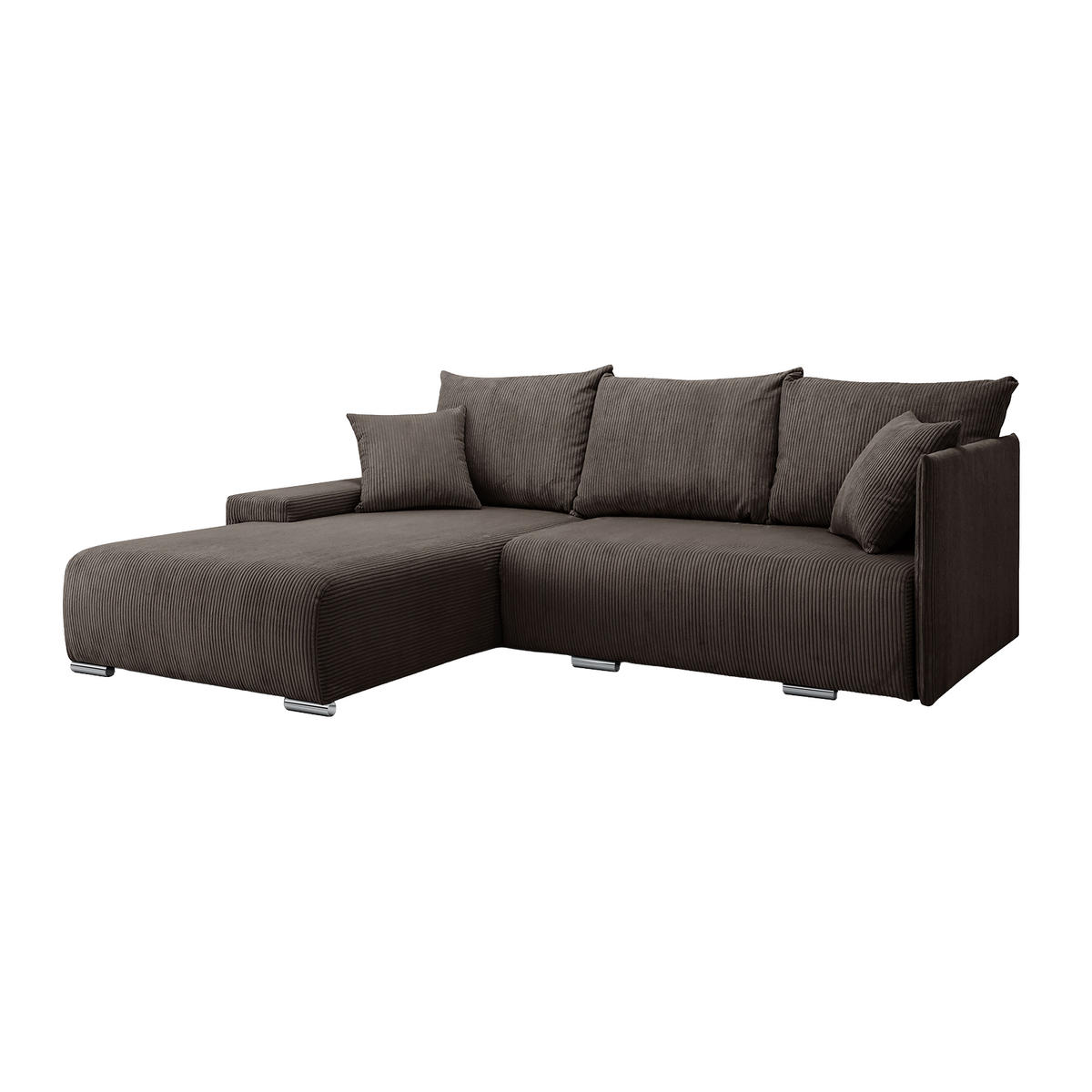 ECKSOFA TRAWANGA L mit Schlaffunktion, Bronze - Braun, Textil (246/188cm) - Fedve