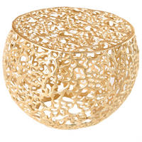 COUCHTISCH ABSTRACT LEAF rund Gold 53cm - Goldfarben/Schwarz, Metall (53/53/38cm) - riess-ambiente
