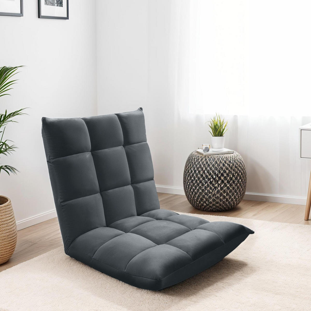 RELAXSESSEL Snooze ,108 x 57 x 13,5 cm,grau - Grau, Textil (57/13.5/108cm) - tectake