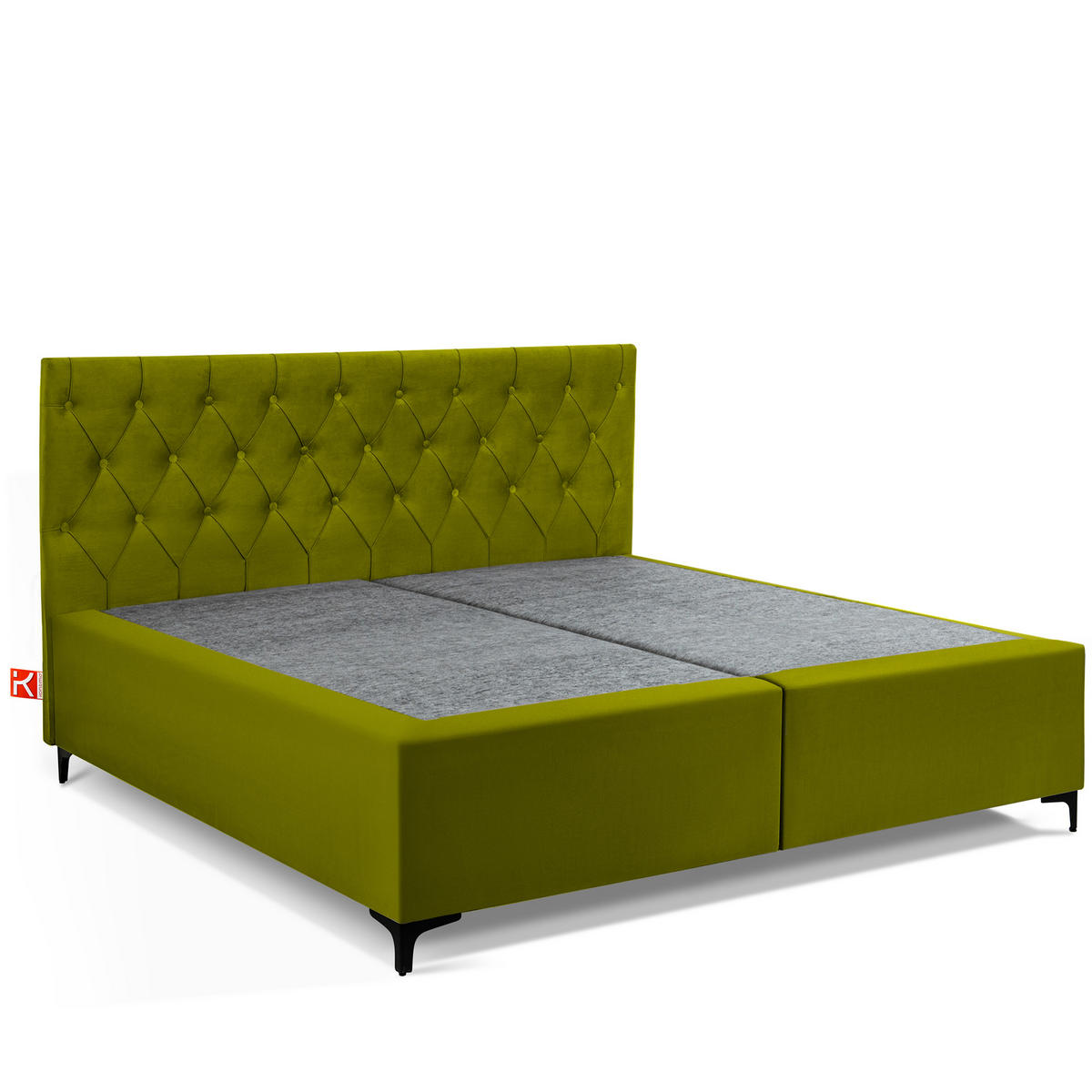 POLSTERBETT ARDEA, Oliv - Schwarz/Olivgrün, Holz/Holzwerkstoff (180/200cm) - KONSIMO®