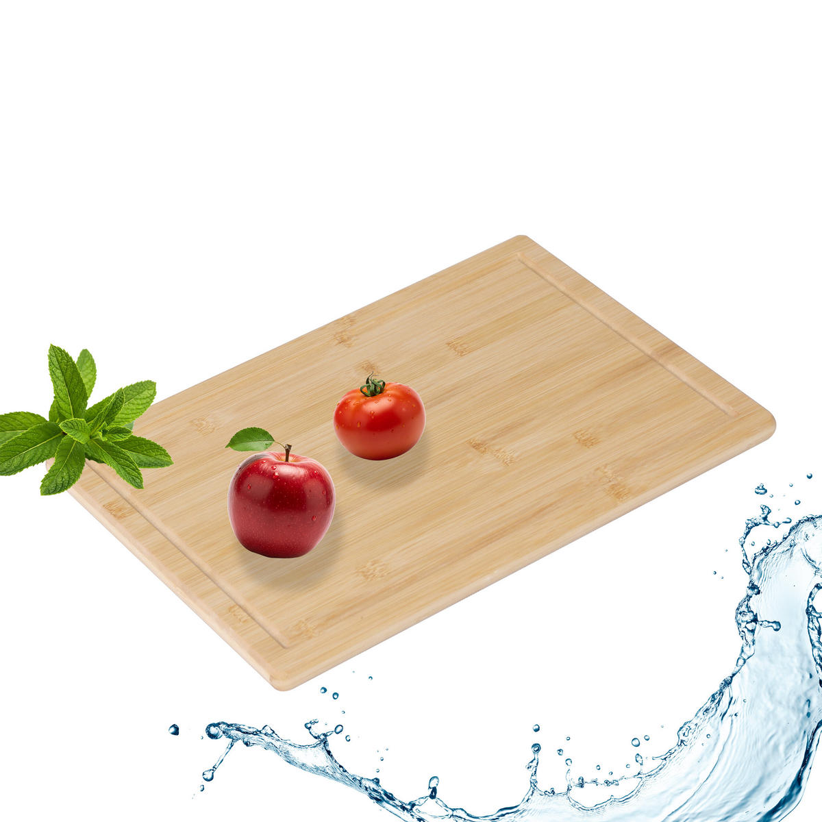 SCHNEIDEBRETT - Hellbraun, Holz/Kunststoff (38/25cm) - Relaxdays