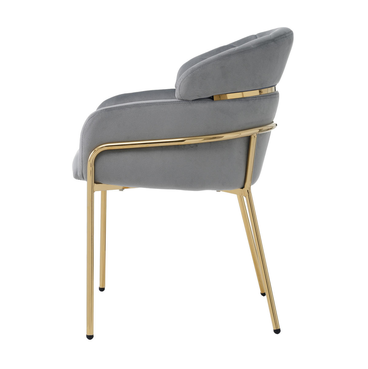 ESSZIMMERSTUHL 45x53x79 cm in Grau, Samt mit Metallbeinen, modern - Grau, Textil (45/79/53cm) - Modfu