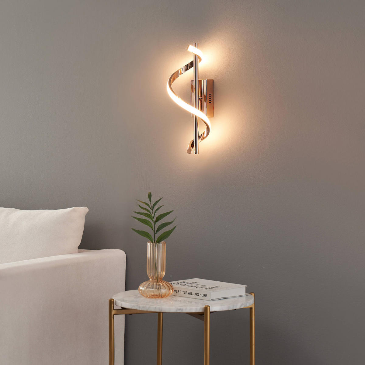 WANDLEUCHTE Simaria, Roségold, 35cm - Roségold, Metall (16/35/12cm) - KOSILUM