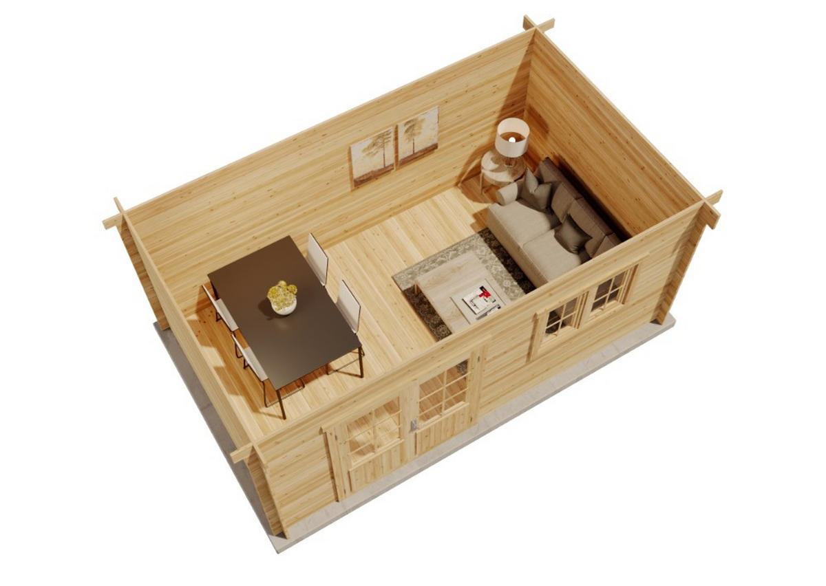 GARTENHAUS Holz Spree Compact - Pinienfarben, Holz (520/228/320cm) - Alpholz