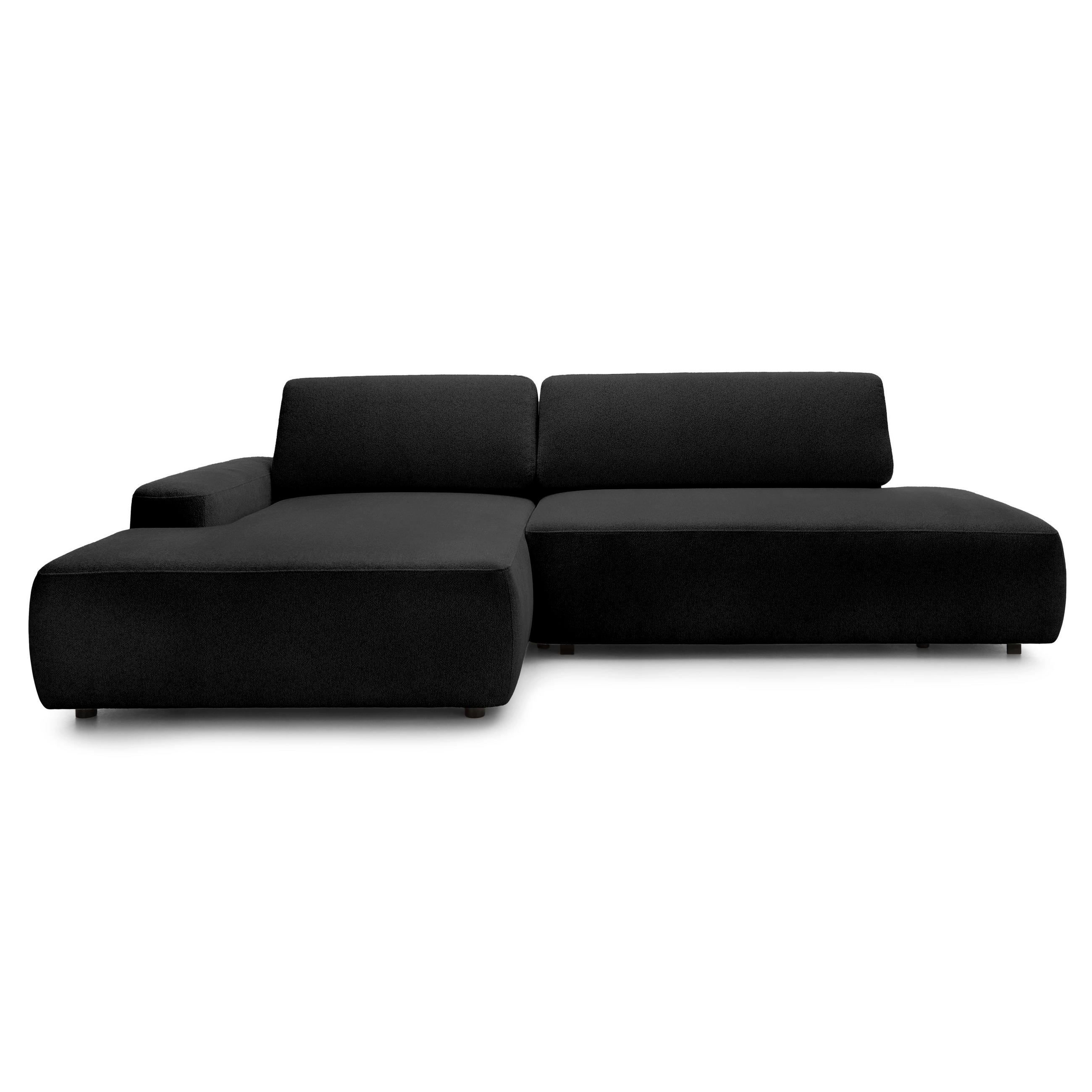 Pillovely Ecksofa Schwarz 276x82x164 cm