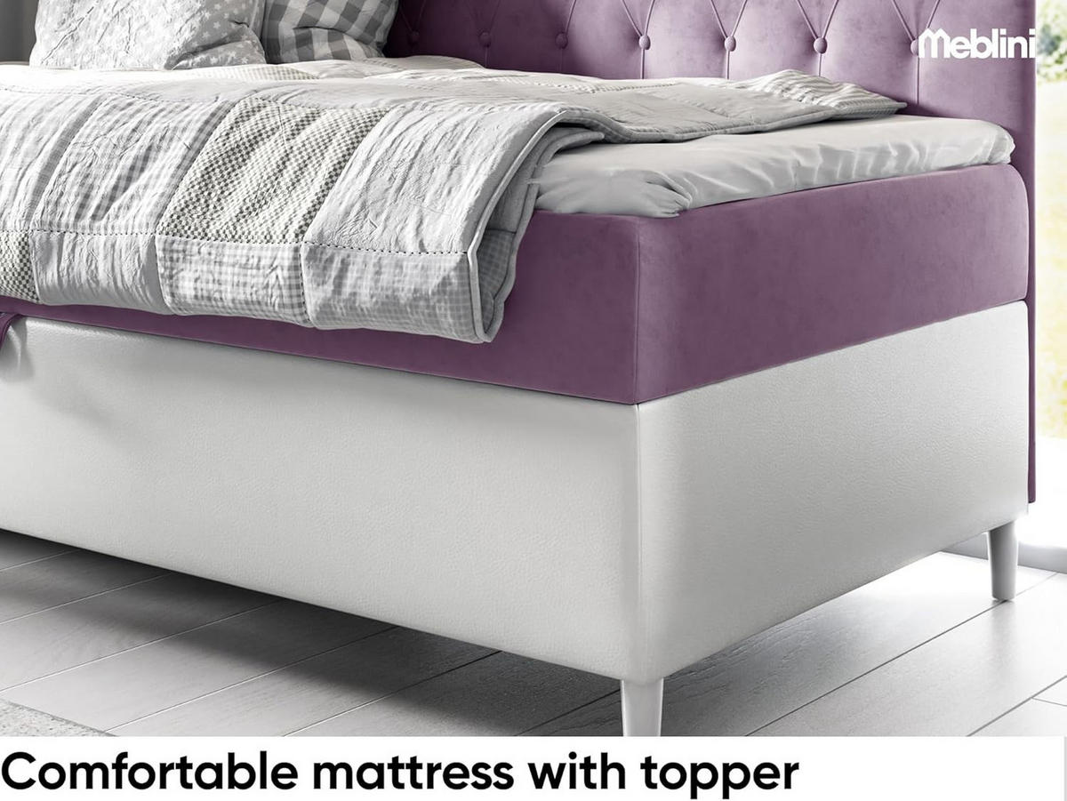 KINDERBETT FLIPPO 2 - Lila/Weiß, Holzwerkstoff (92/202cm) - Meblini