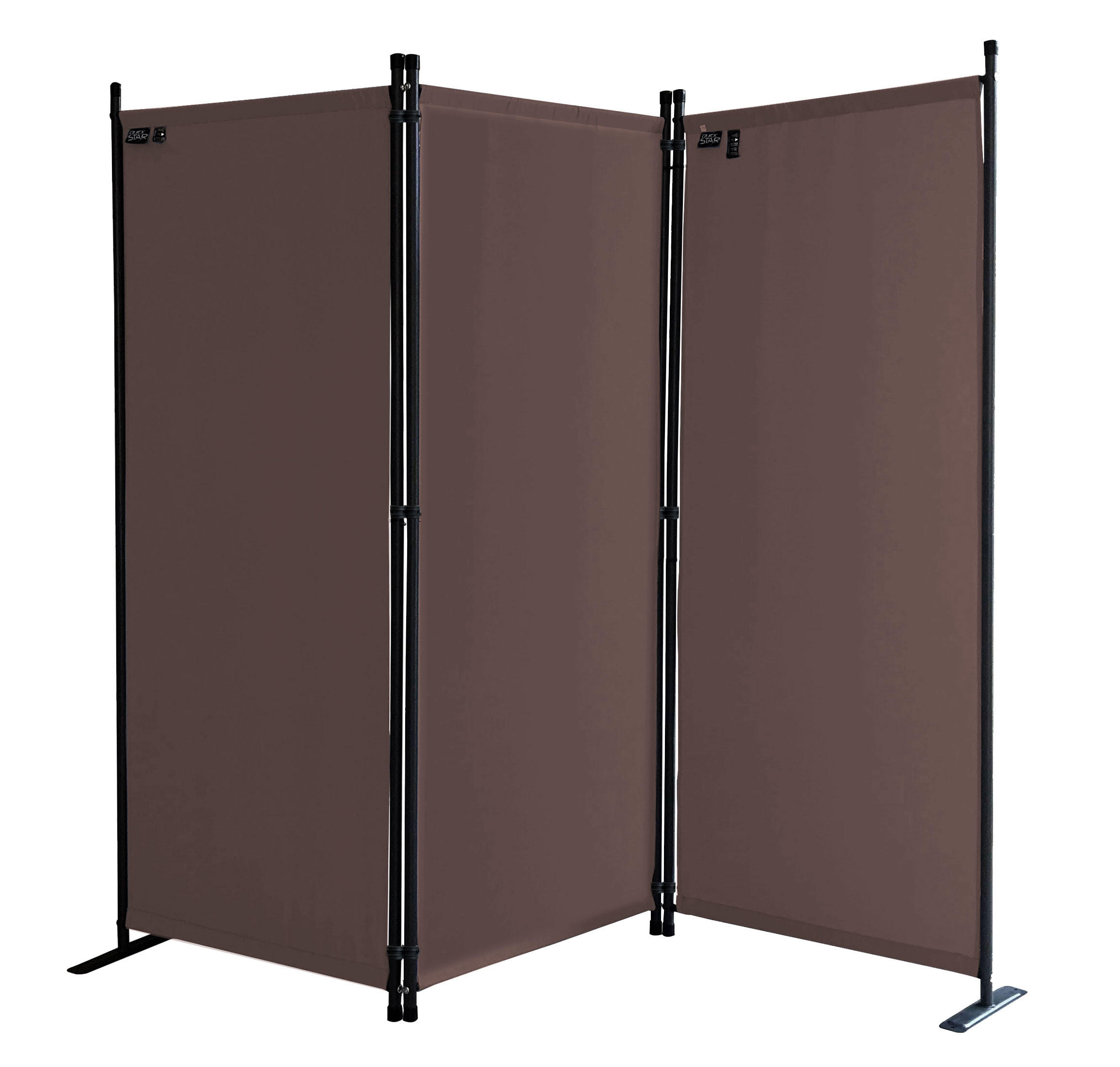 PARAVENT 3-tlg. 170x165 cm Taupe - Taupe, Metall (170/165cm) - QUICK STAR