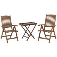 BALKONSET 2-Sitzer Akazienholz dunkelbraun verstellbar Amantea - Dunkelbraun, Holz - Beliani