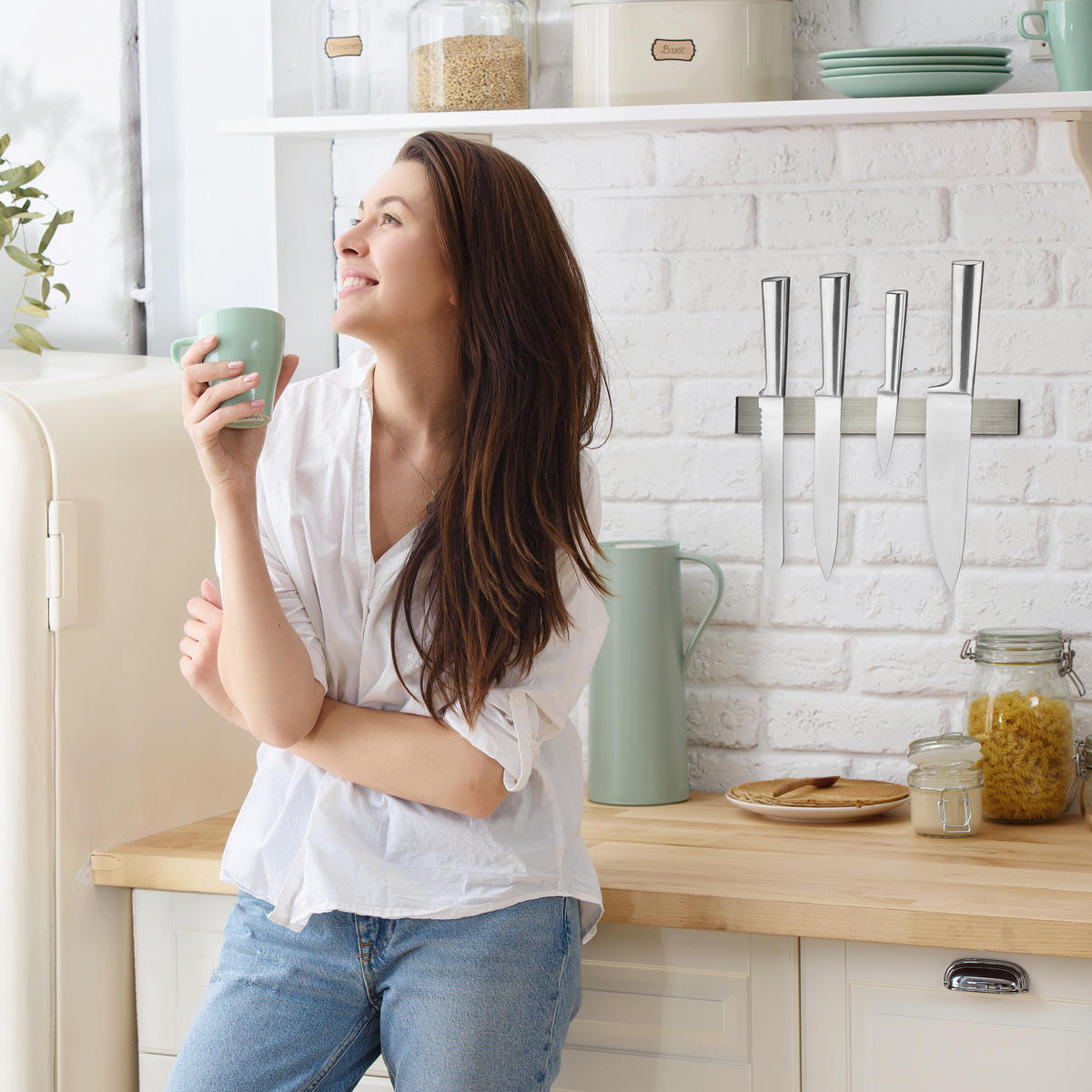 MAGNETLEISTE - Silberfarben, Kunststoff/Metall (30/4/1cm) - Relaxdays