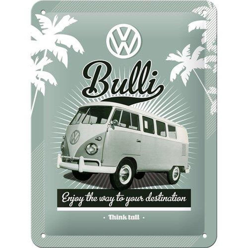 BLECHSCHILD 15/20 cm Volkswagen VW Retro Bulli - Multicolor, Metall (15/20/0.5cm) - Nostalgic-Art