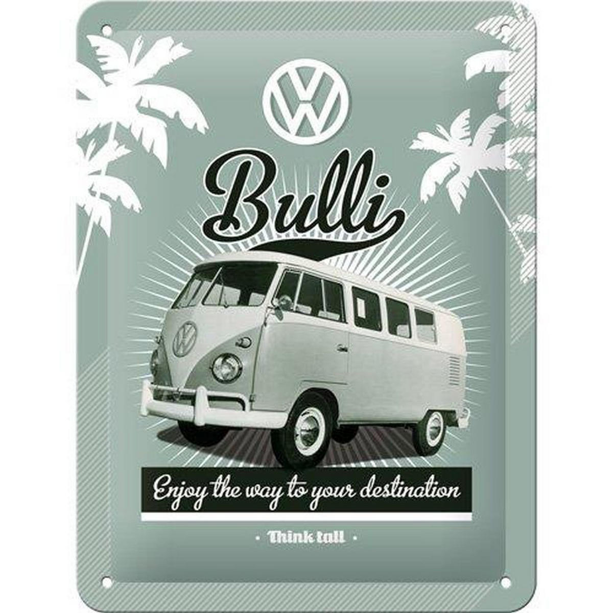 BLECHSCHILD 15/20 cm Volkswagen VW Retro Bulli - Multicolor, Metall (15/20/0.5cm) - Nostalgic-Art