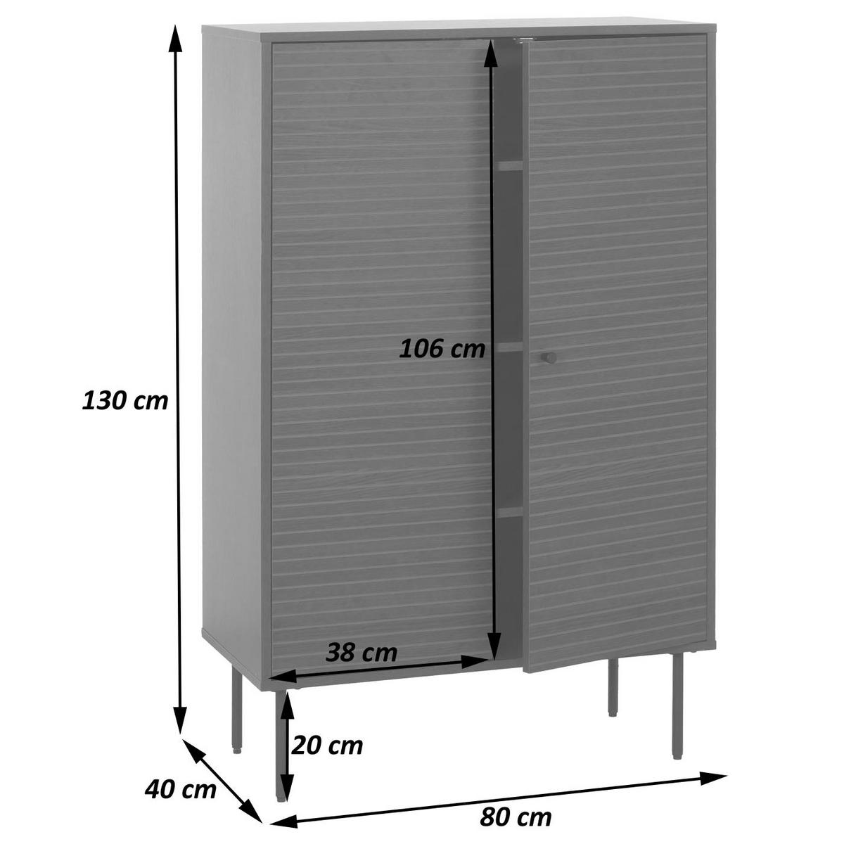 HIGHBOARD Braun - Braun, Holz (80/130/40cm) - MCW