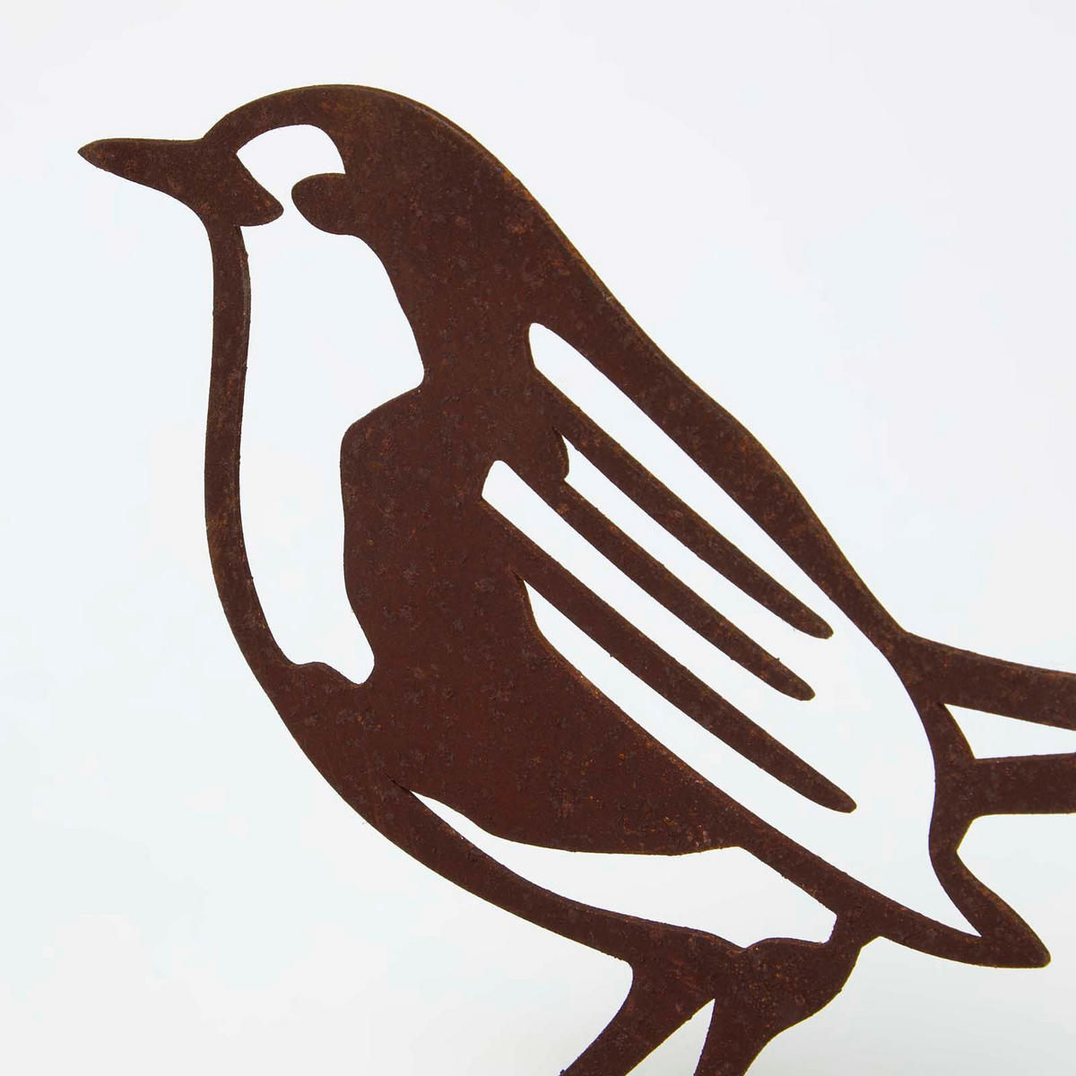 DEKOVOGEL Rotkehlchen, Rost-Optik - Braun, Metall (3/10/13cm) - Homescapes