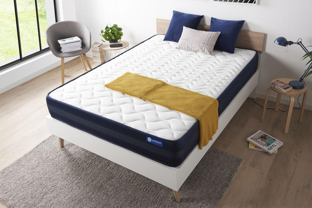 MATRATZE Actilatex tech Latex und Memory-Schaum 100 x 190 cm h4 - Weiß, Textil (100/190cm) - ACTISOM